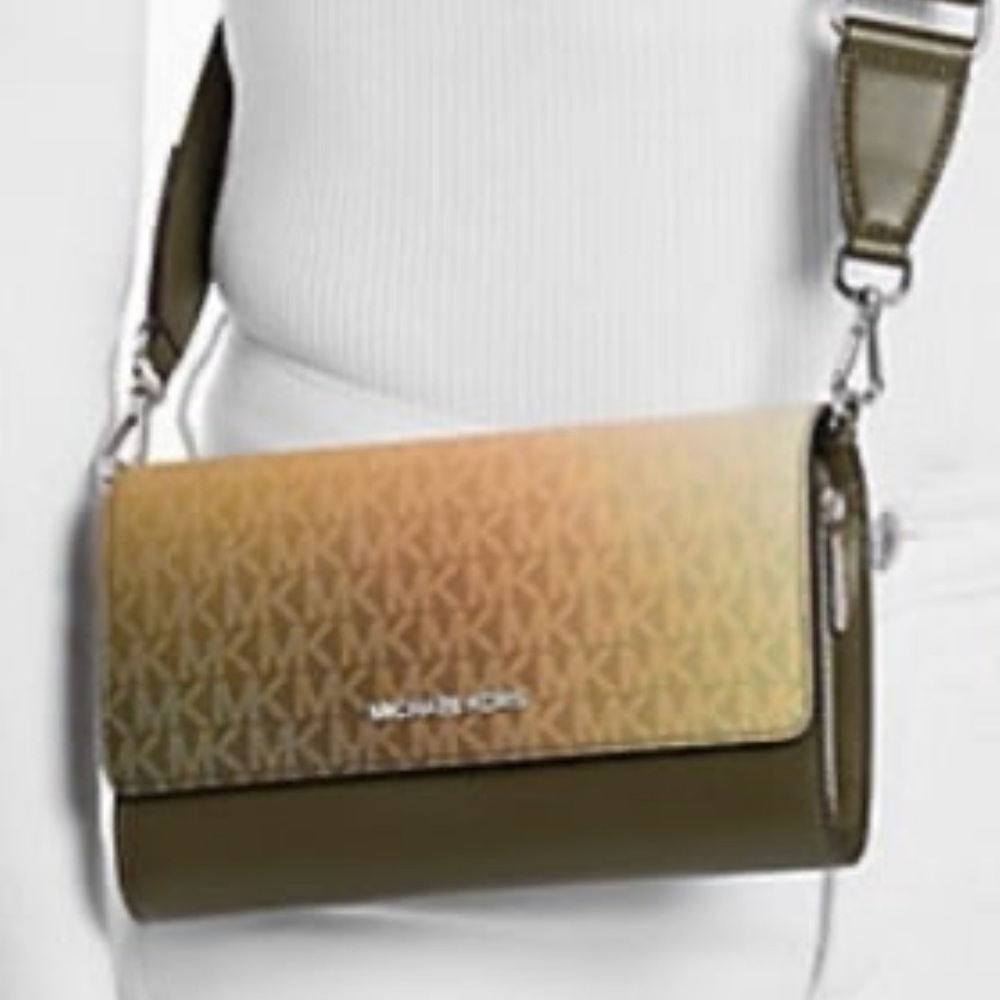 MICHAEL KORS Jet Set Large Ombré Signature Logo Crossbody Bag
Olive Multi 
NWT